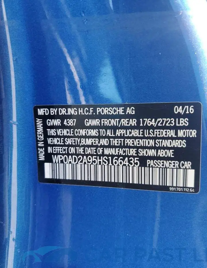 WP0AD2A95HS166435# 10