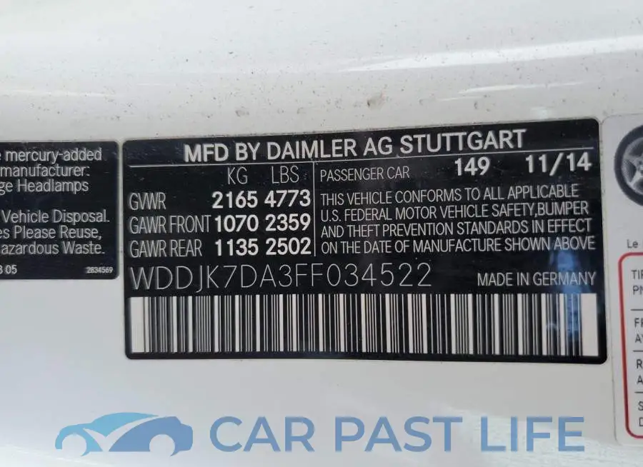 WDDJK7DA3FF034522# 12