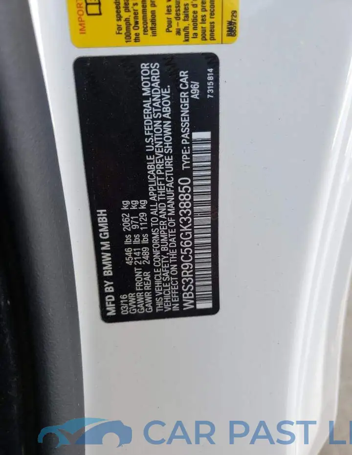 WBS3R9C56GK338850# 10