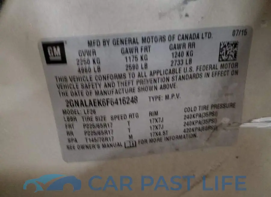 2GNALAEK6F6416248# 14