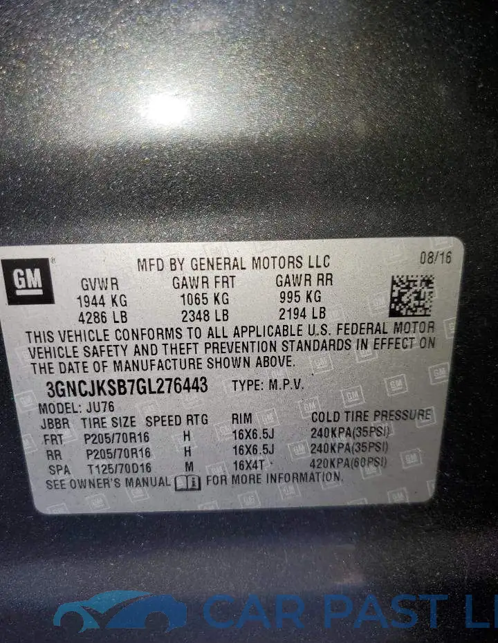 3GNCJKSB7GL276443# 14