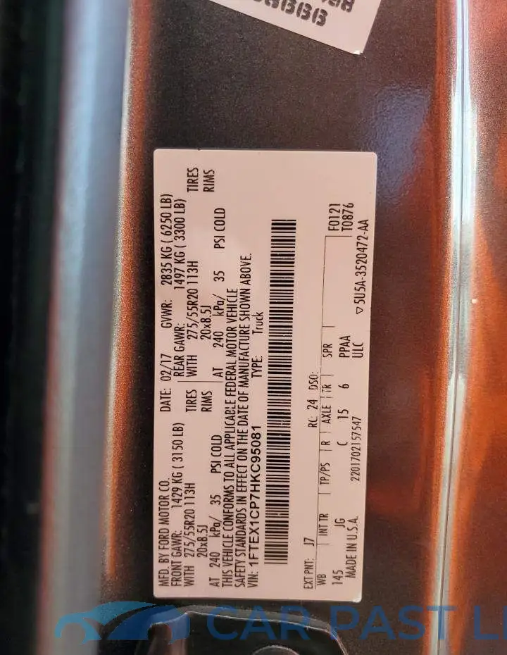 1FTEX1CP7HKC95081# 13