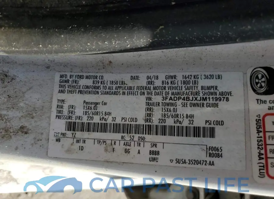 3FADP4BJXJM119978# 12