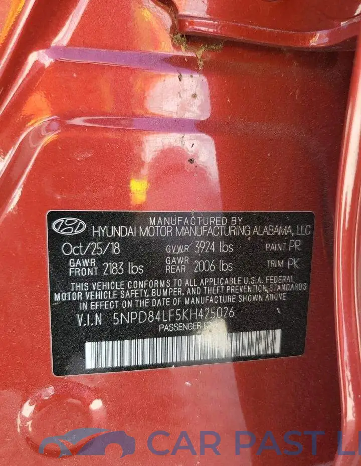 5NPD84LF5KH425026# 10