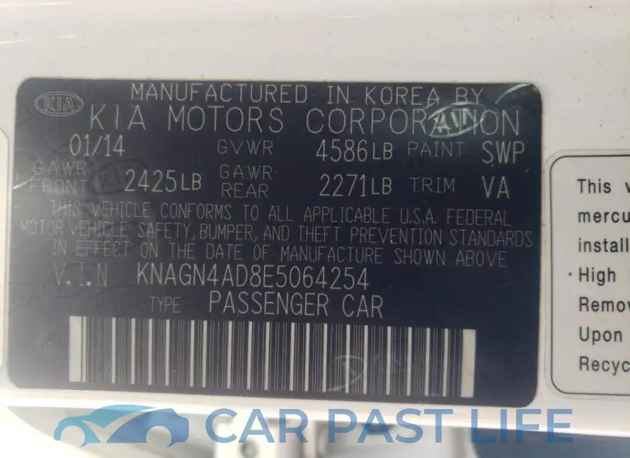 KNAGN4AD8E5064254# 10