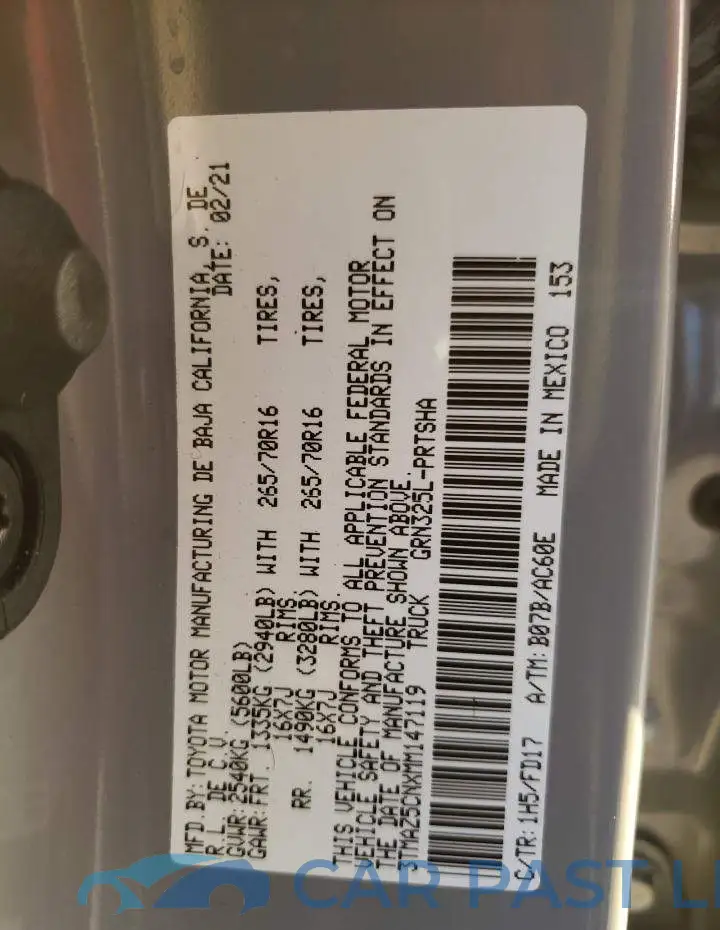 3TMAZ5CNXMM147119# 12