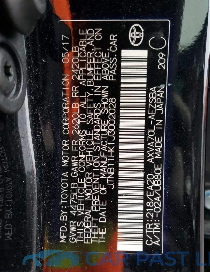 JTNB11HK1J3002028# 13