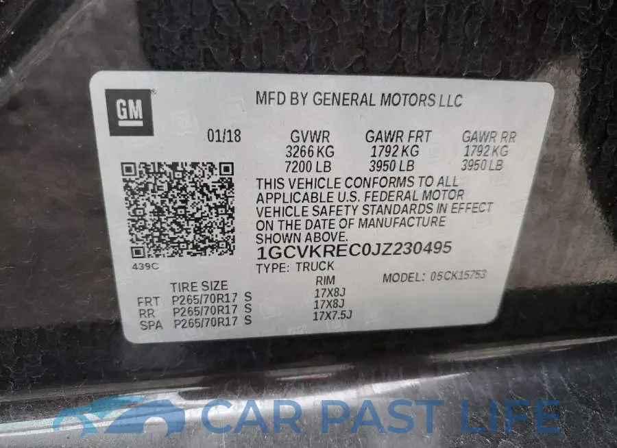 1GCVKREC0JZ230495# 12