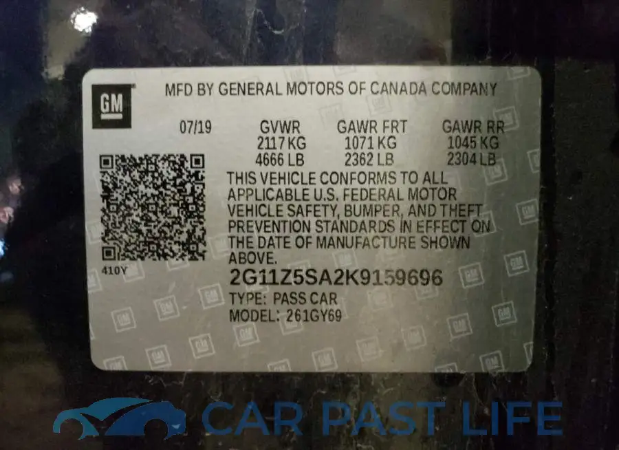 2G11Z5SA2K9159696# 12