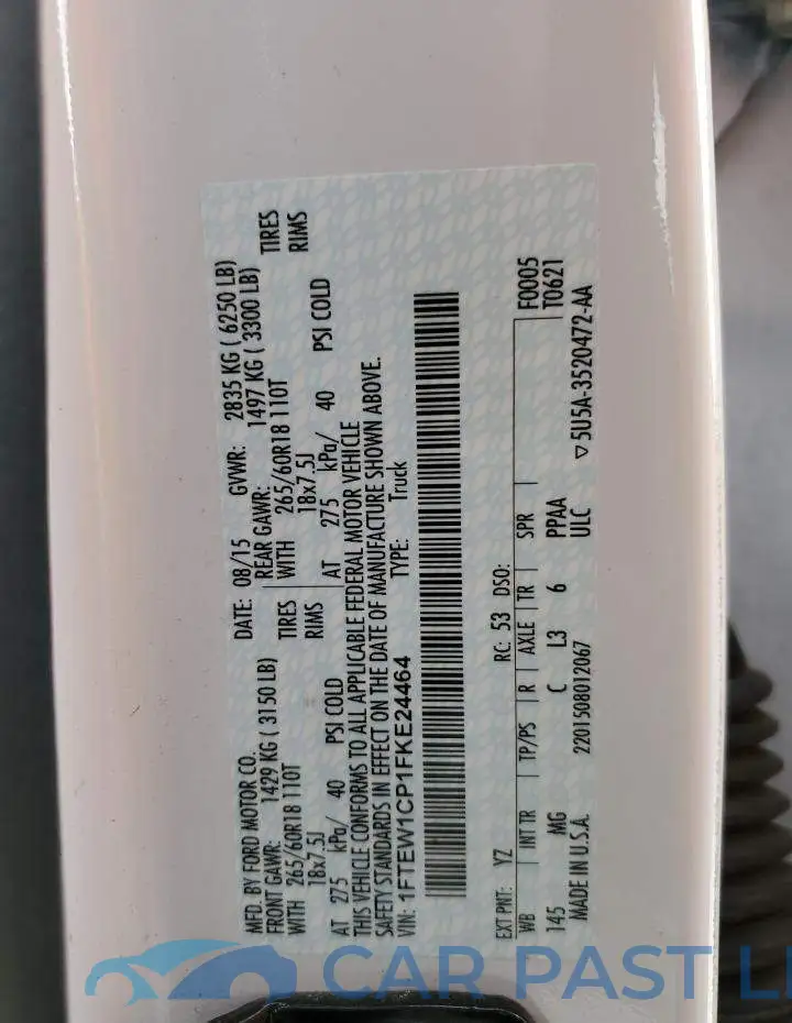 1FTEW1CP1FKE24464# 12