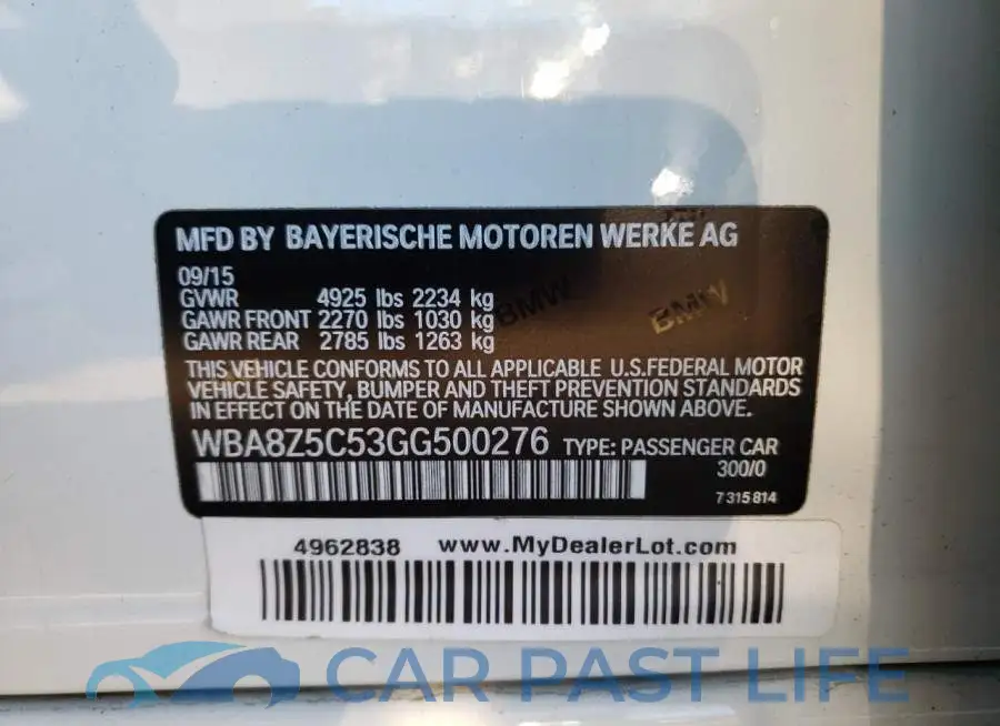 WBA8Z5C53GG500276# 12