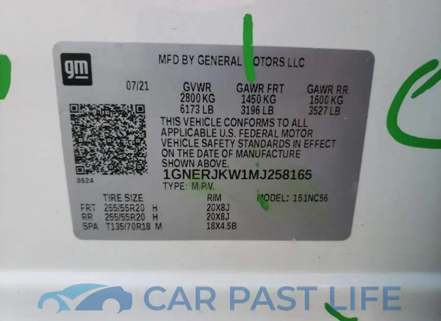 1GNERJKW1MJ258165# 14