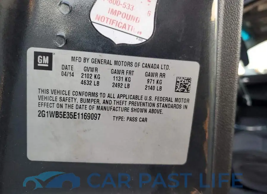 2G1WB5E35E1169097# 12