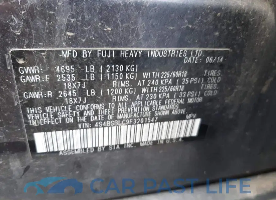 4S4BSBLC9F3201547# 10