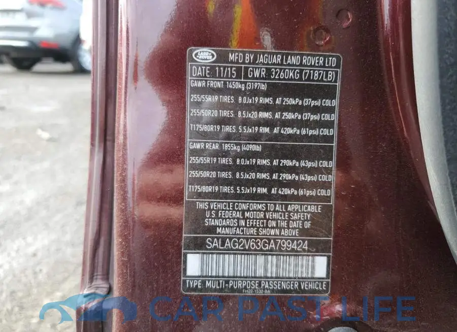 SALAG2V63GA799424# 12