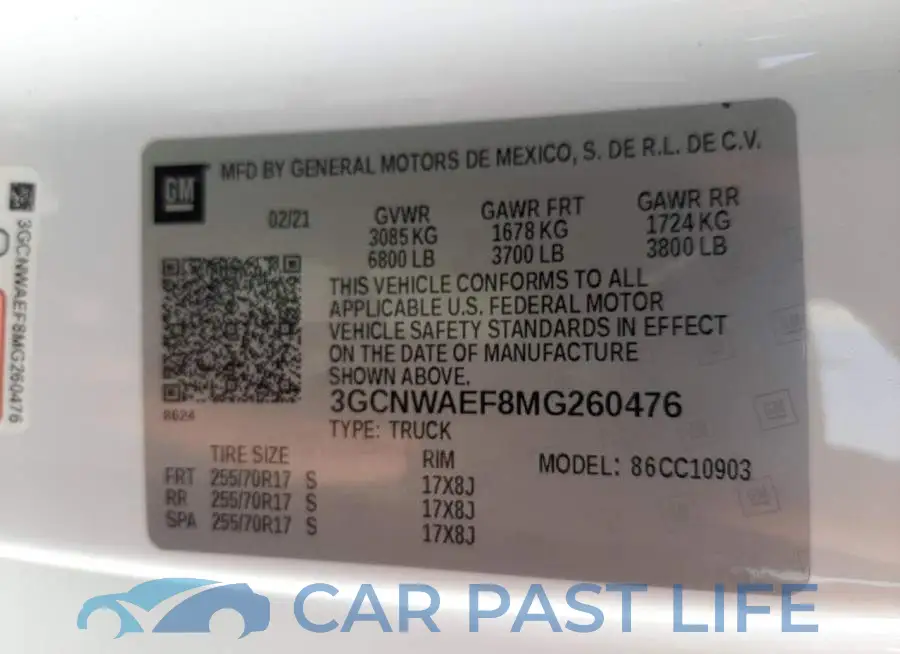 3GCNWAEF8MG260476# 12