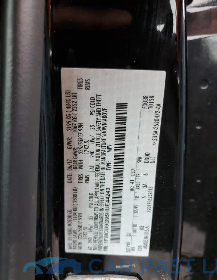 1FMCU9G95HUE44243# 13