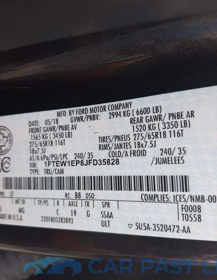 1FTEW1EP8JFD35828# 12