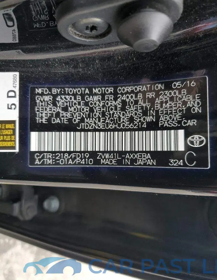 JTDZN3EU6HJ056214# 12