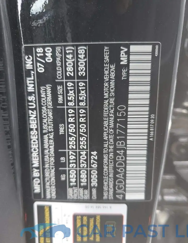 4JGDA6DB4JB177150# 10