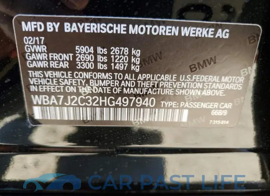 WBA7J2C32HG497940# 12