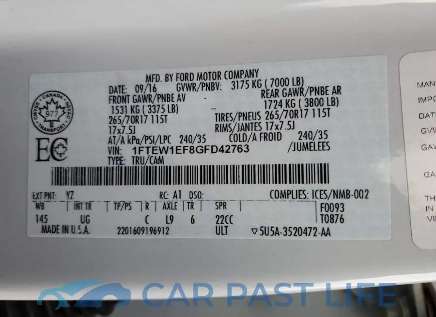 1FTEW1EF8GFD42763# 12