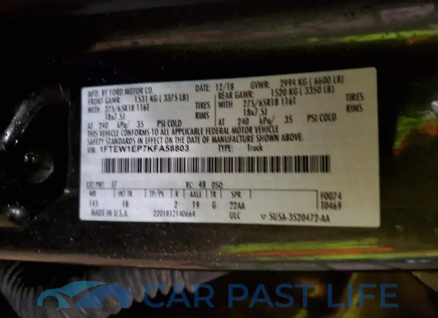 1FTEW1EP7KFA58803# 13