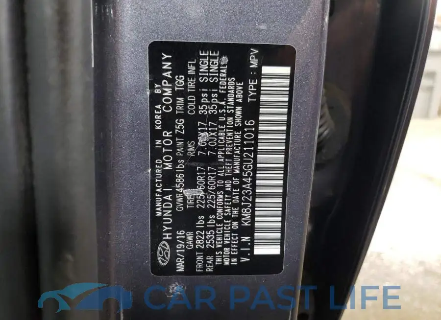 KM8J23A45GU211016# 12
