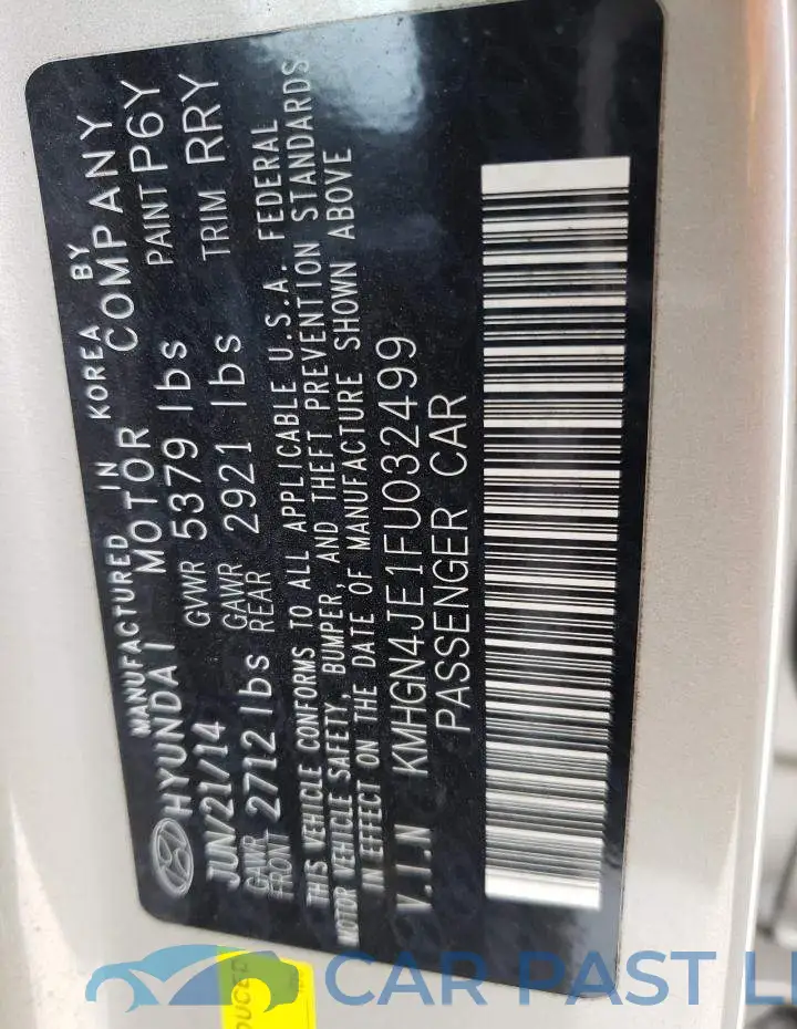 KMHGN4JE1FU032499# 13