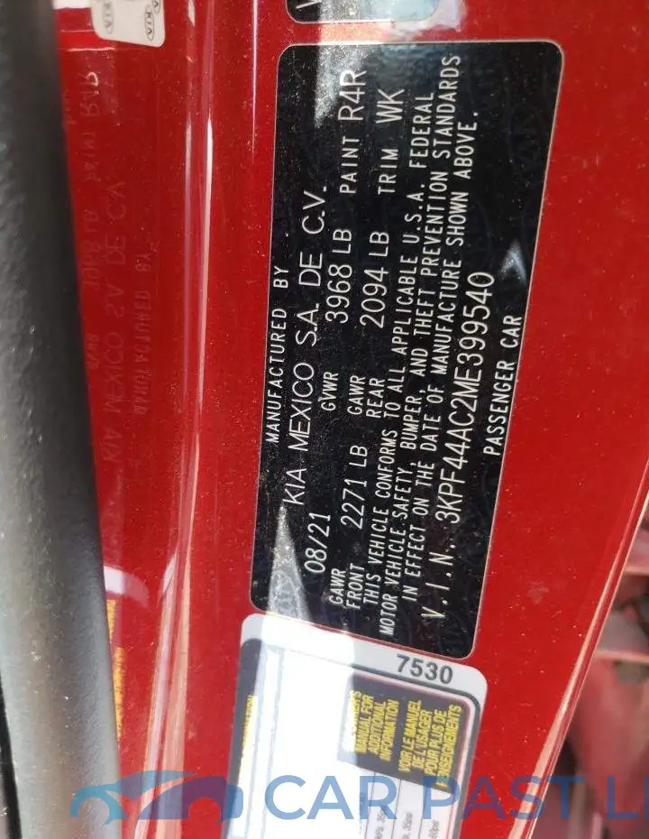3KPF44AC2ME399540# 10