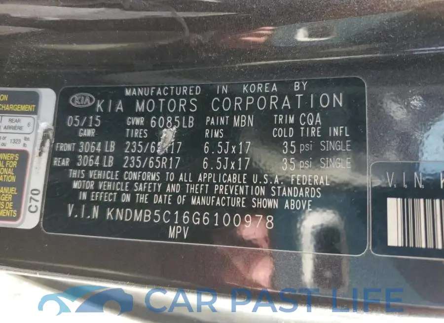 KNDMB5C16G6100978# 13