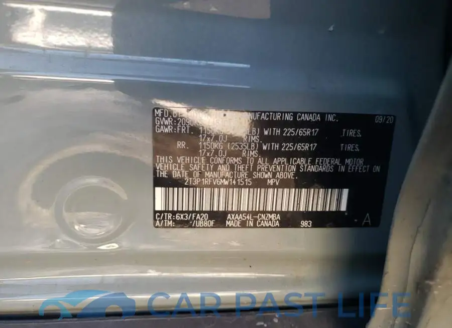 2T3P1RFV6MW141515# 13
