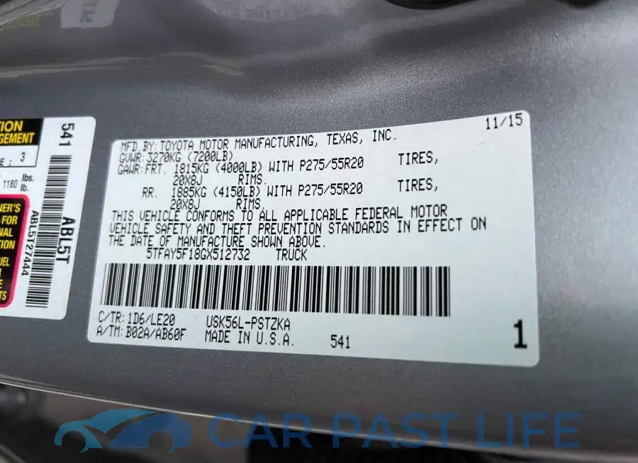 5TFAY5F18GX512732# 10