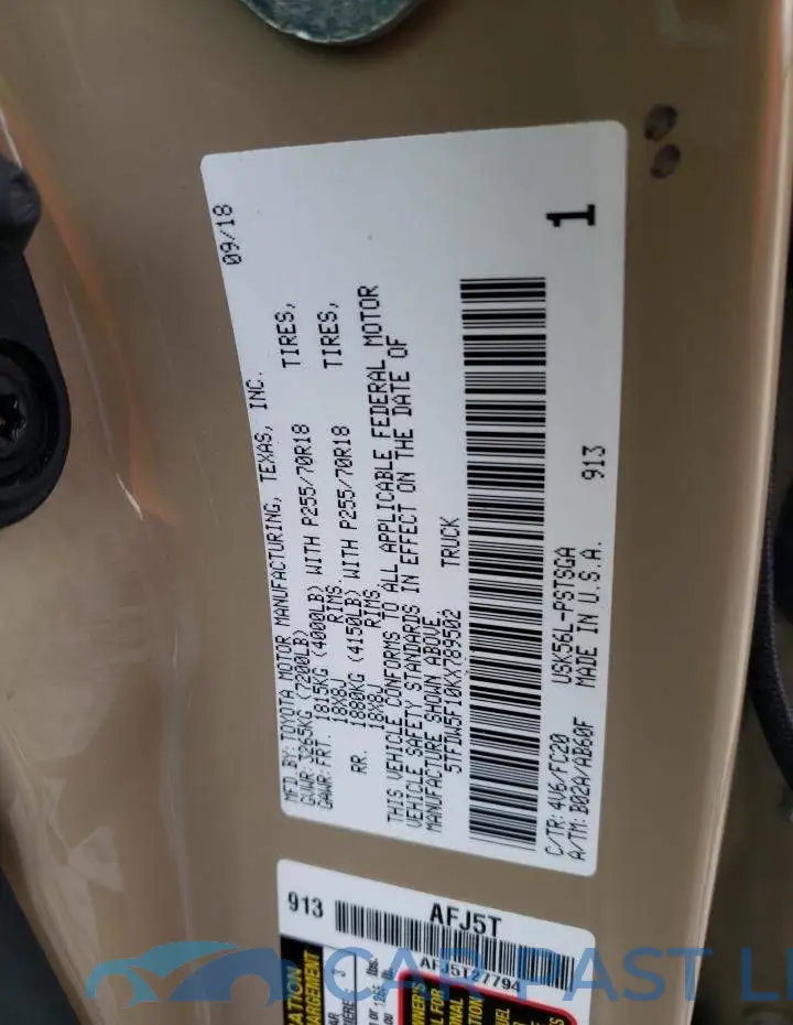 5TFDW5F10KX789502# 12