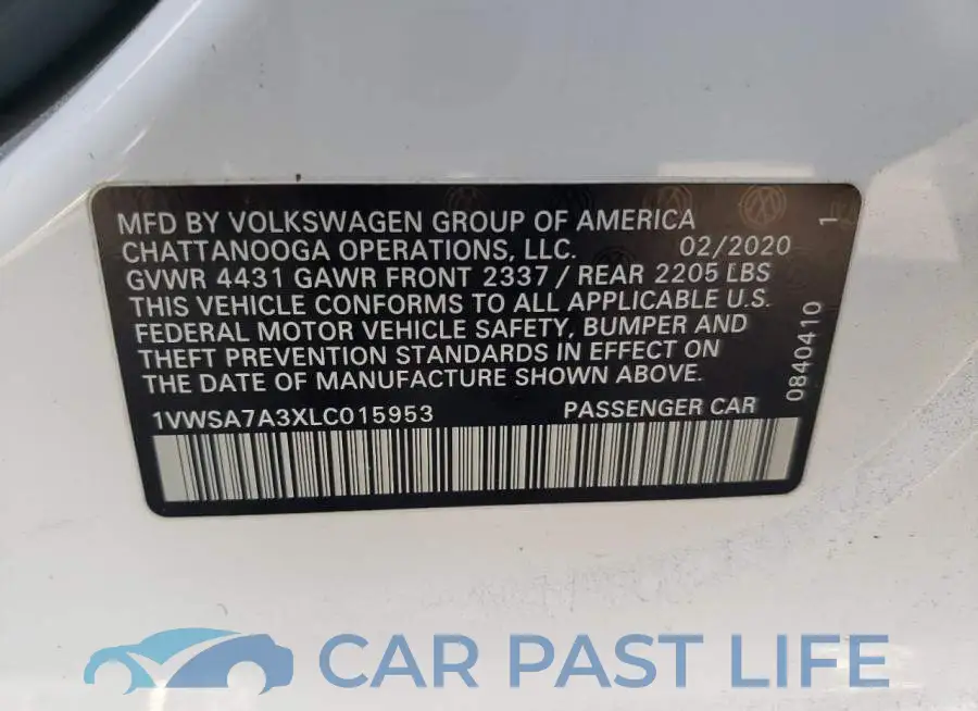 1VWSA7A3XLC015953# 12