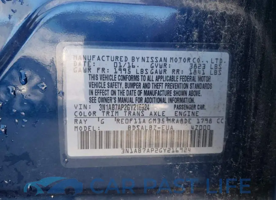 3N1AB7AP2GY216924# 12