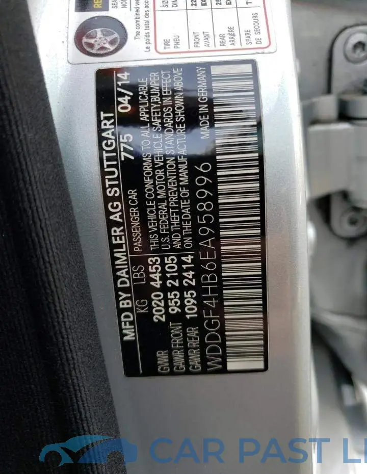 WDDGF4HB6EA958996# 12