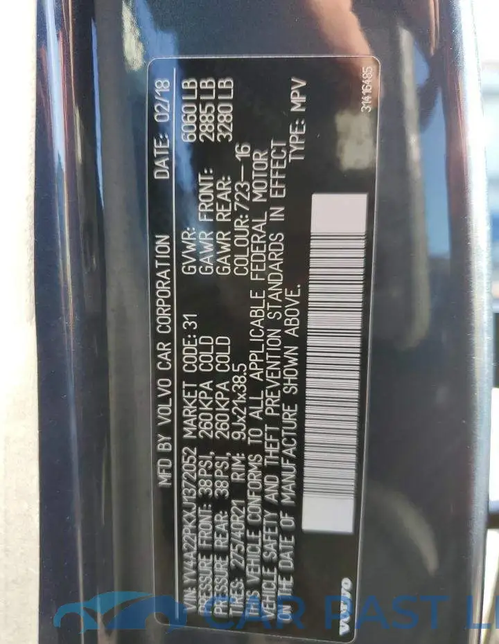 YV4A22PKXJ1372052# 13