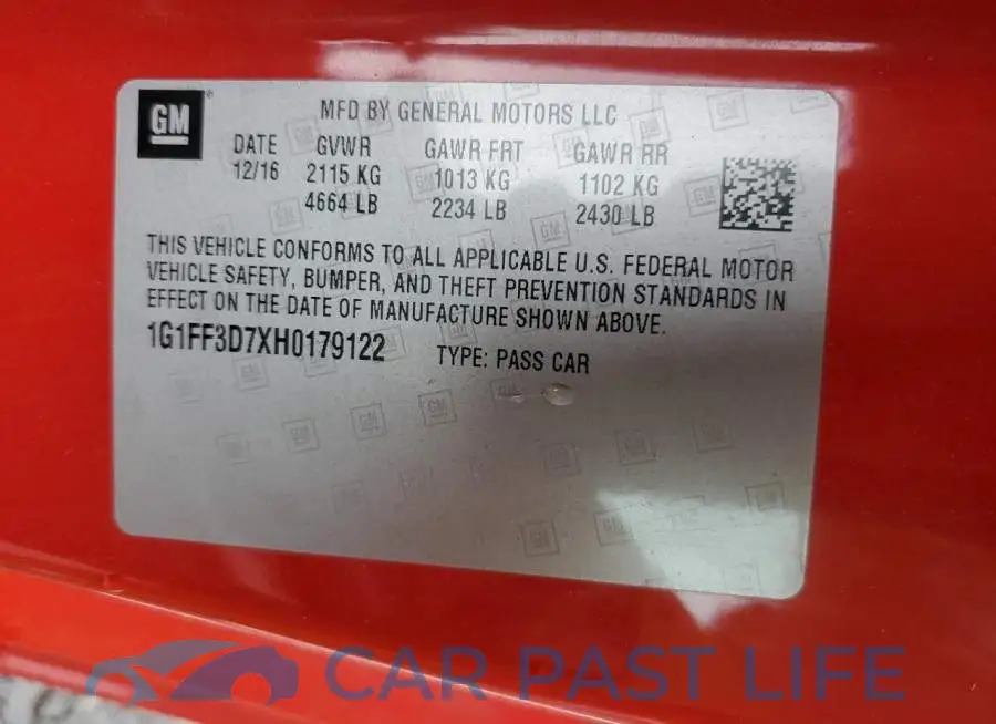 1G1FF3D7XH0179122# 12
