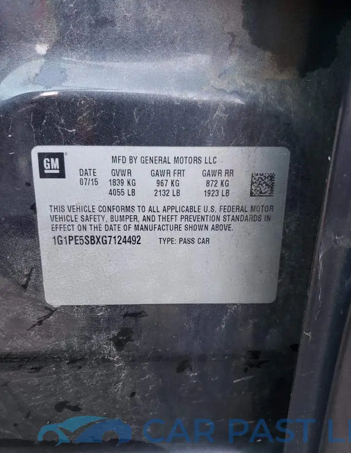 1G1PE5SBXG7124492# 12