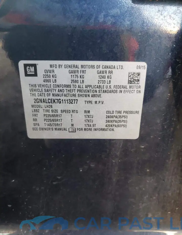 2GNALCEK7G1113277# 13