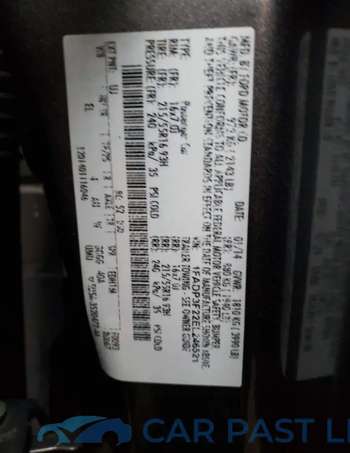 1FADP3F22EL246521# 12