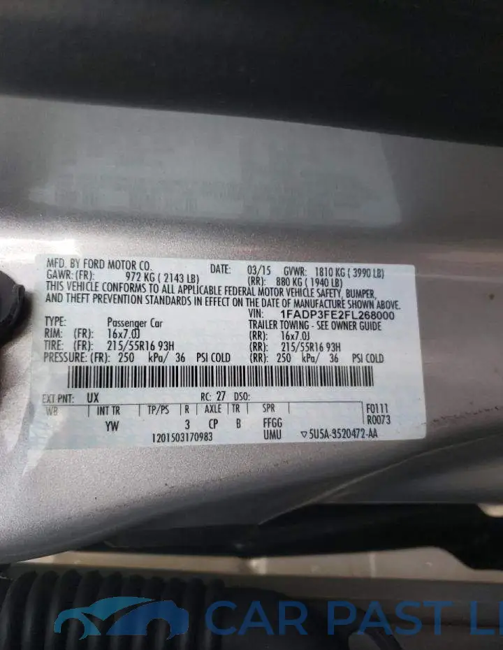 1FADP3FE2FL268000# 12