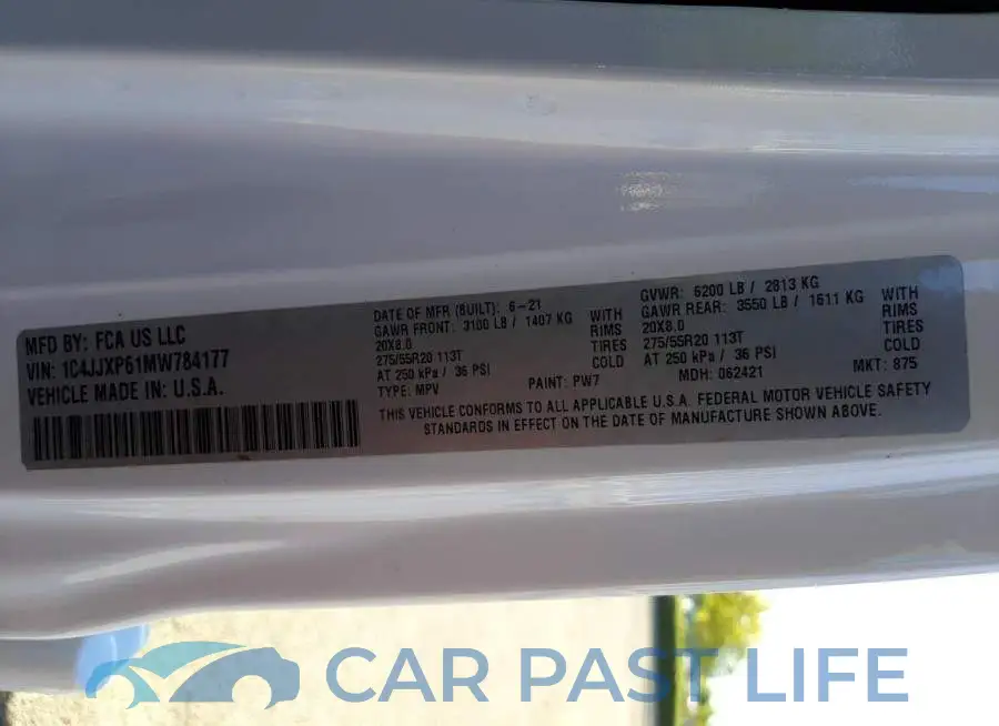 1C4JJXP61MW784177# 10