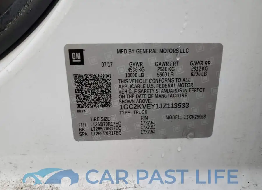 1GC2KVEY1JZ113533# 12