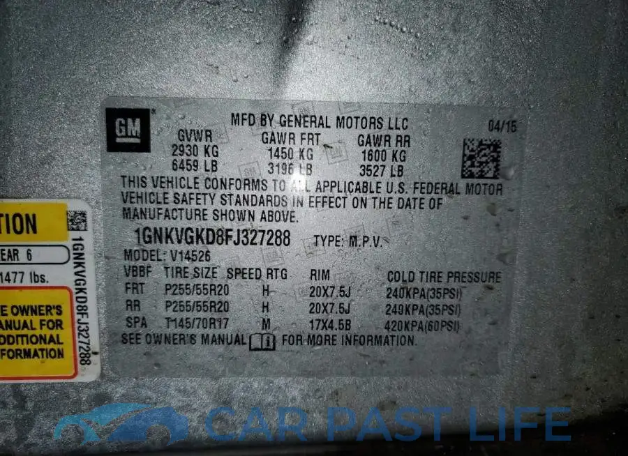 1GNKVGKD8FJ327288# 13