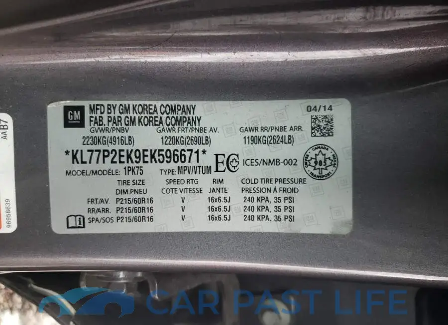 KL77P2EK9EK596671# 12