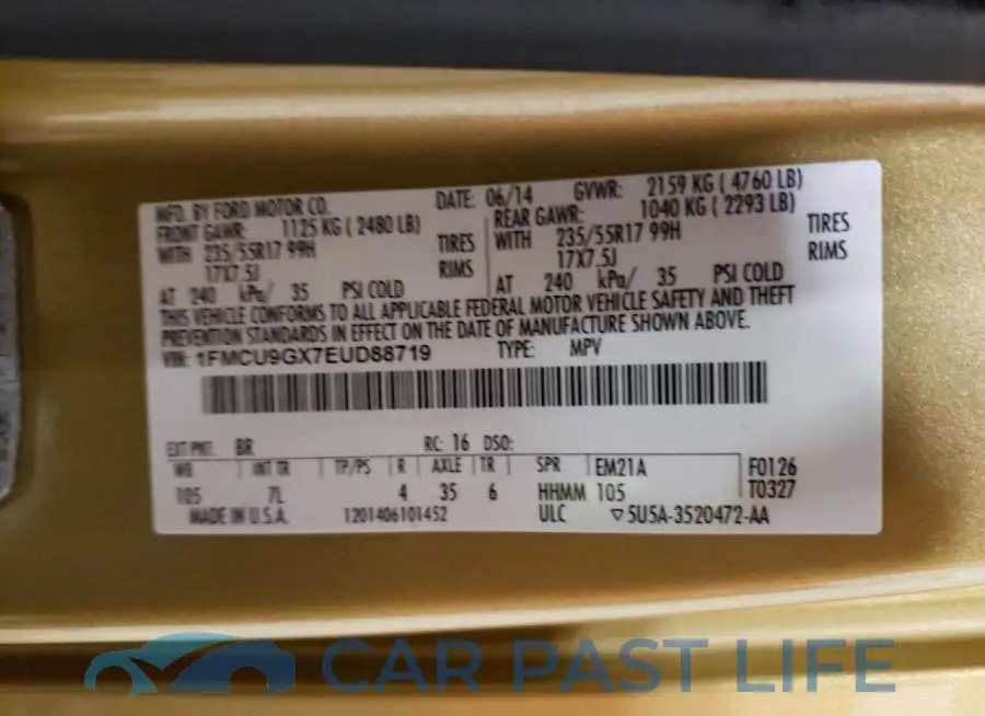 1FMCU9GX7EUD88719# 13