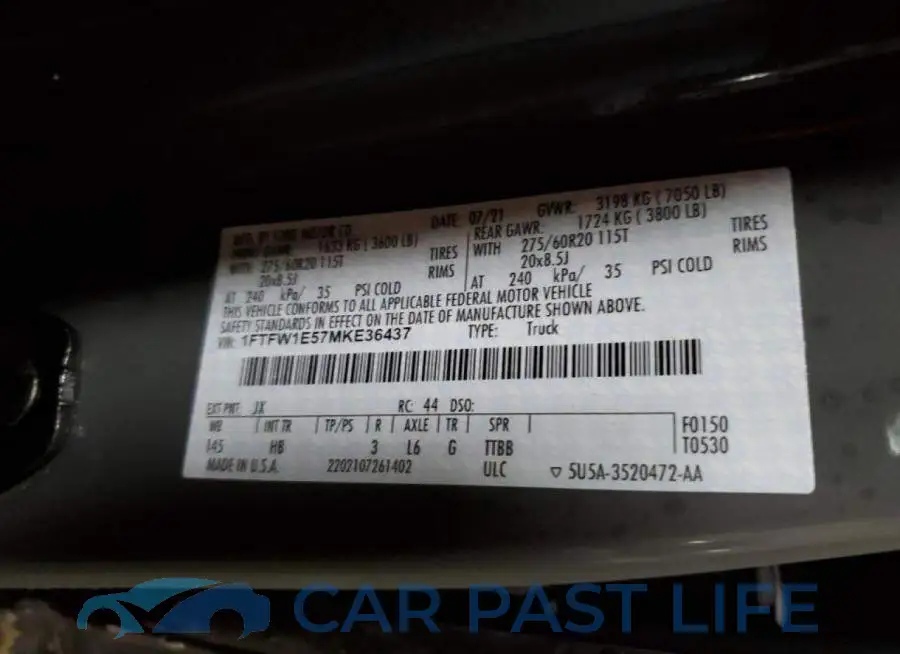 1FTFW1E57MKE36437# 13