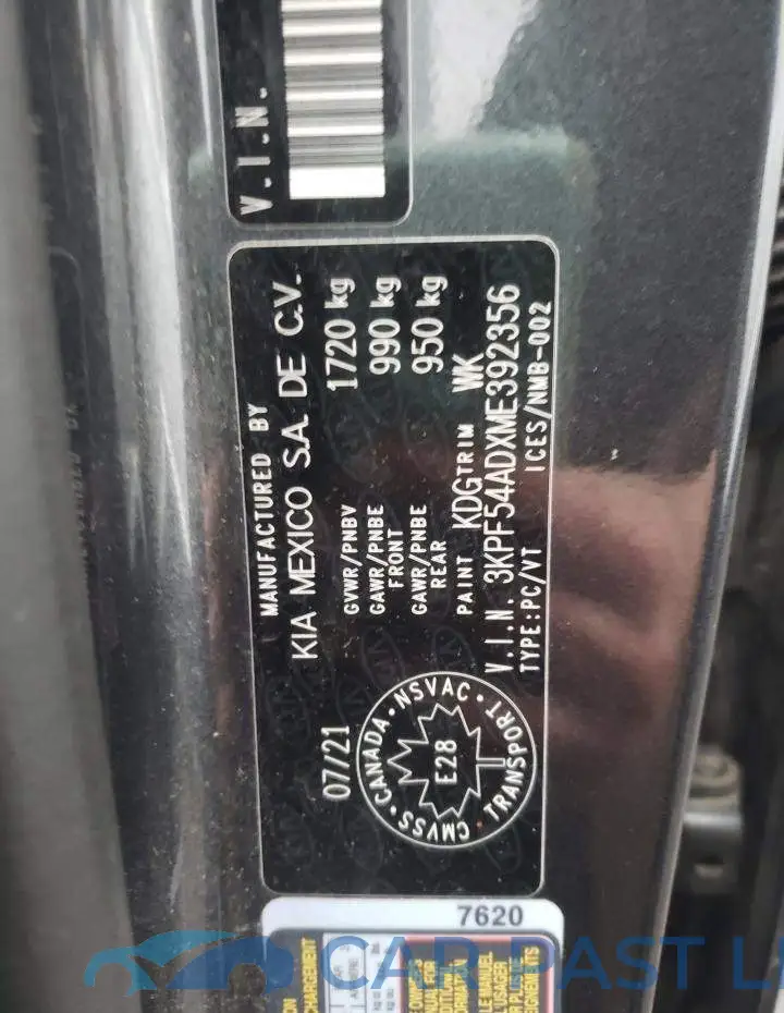 3KPF54ADXME392356# 13